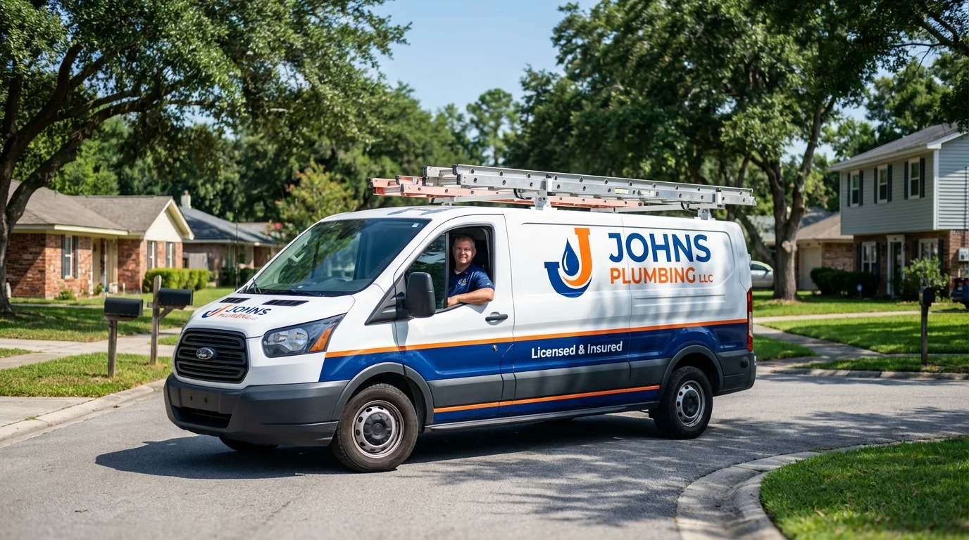 Johns Plumbing LLC service van in Verona, PA